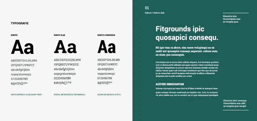 style guide typografie