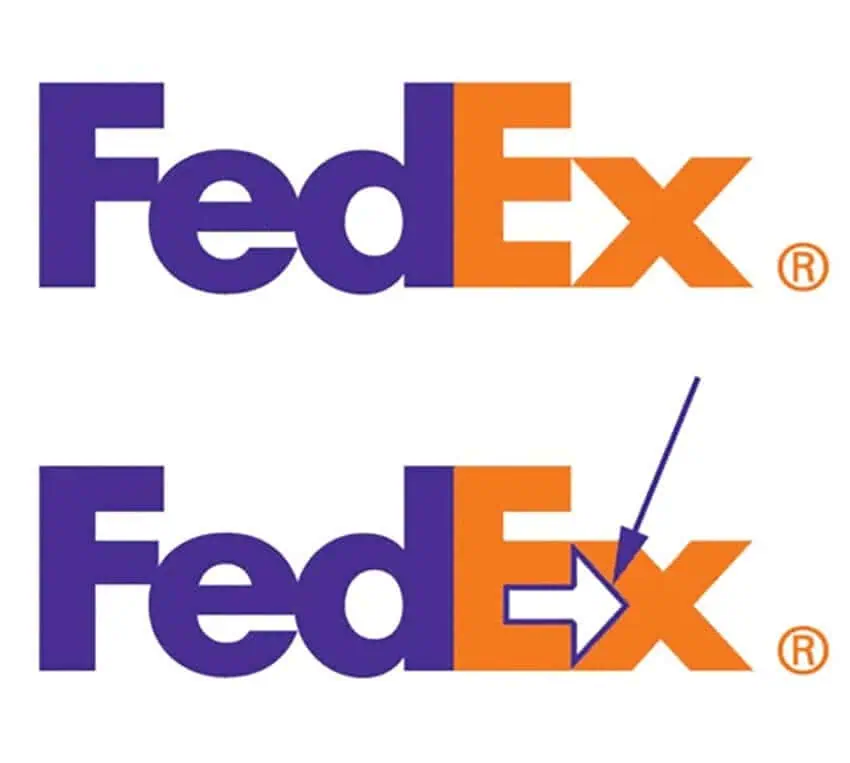 FedEx logo pijl tussen E en X