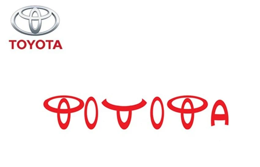 Toyota logo drie cirkels en alle letters