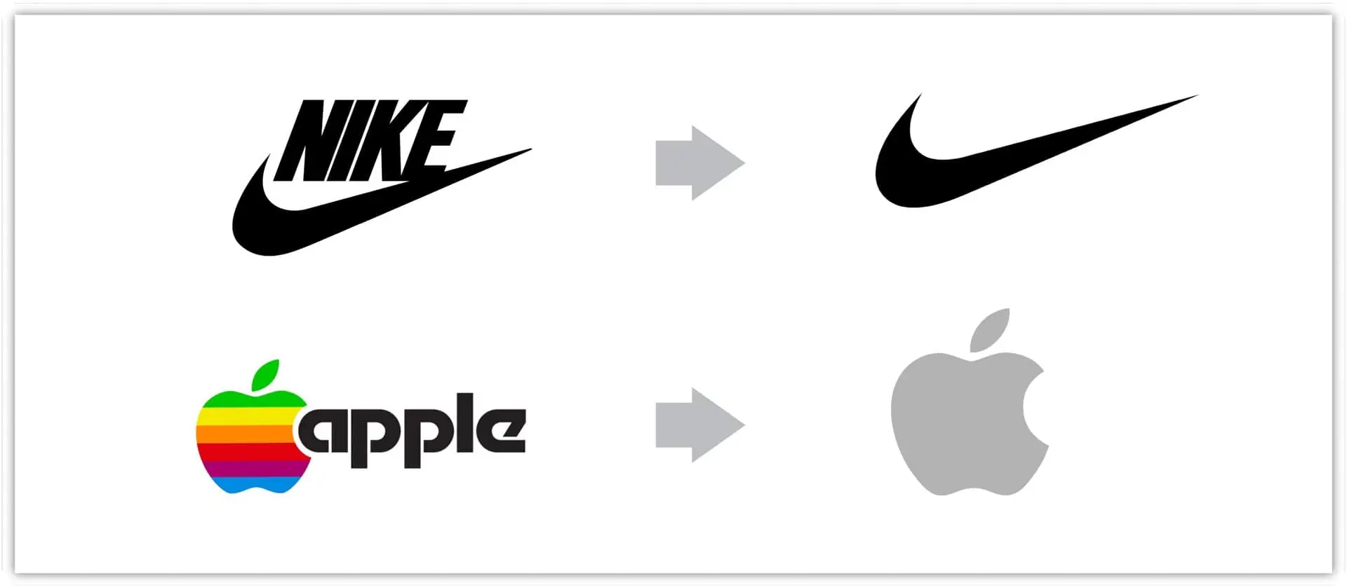 logo design tips: logo Apple en Nike