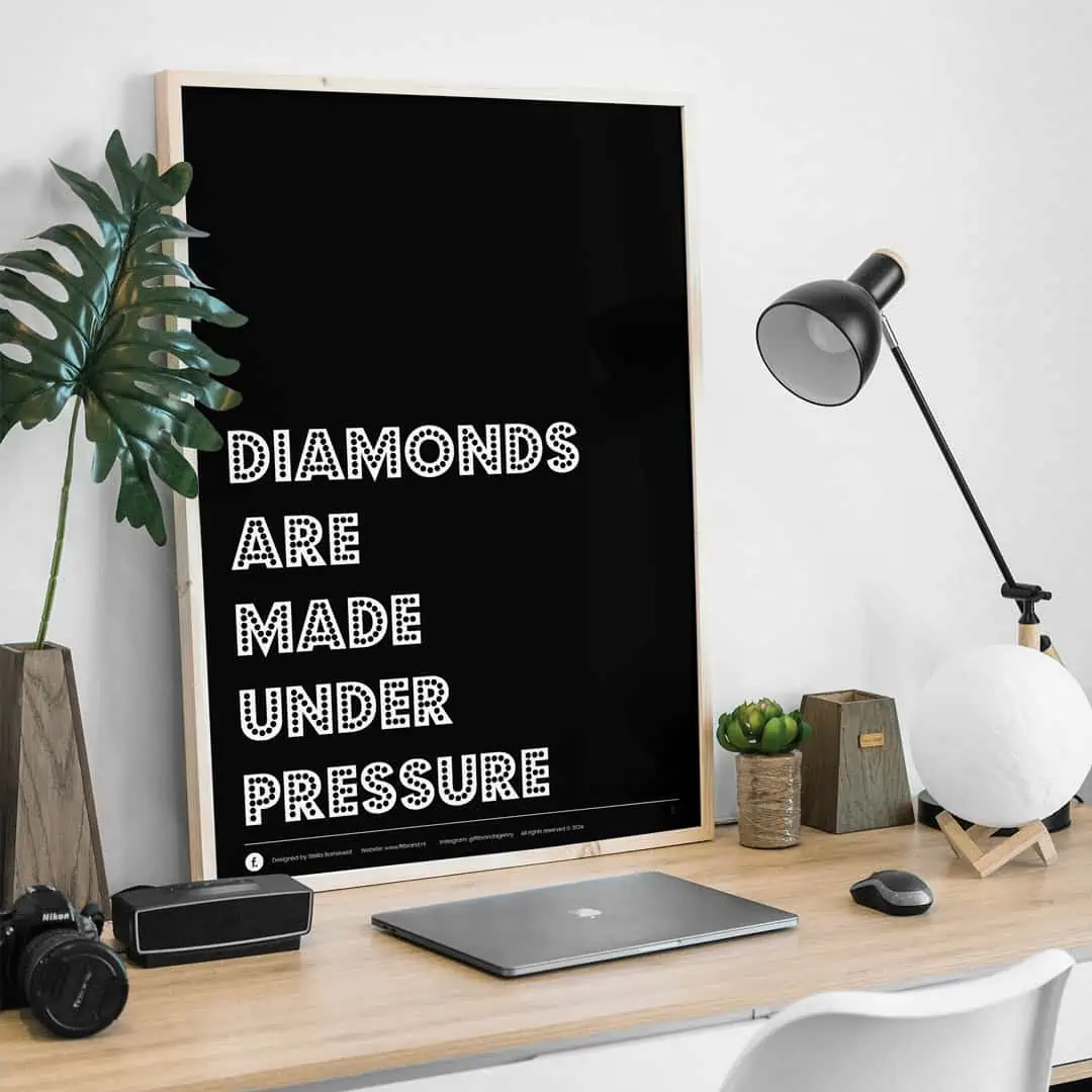 Diamonds are made under pressure poster