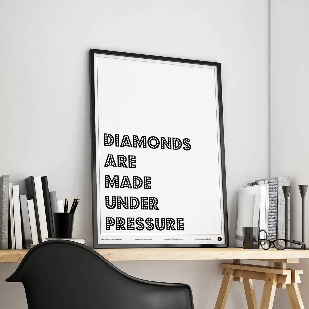 Diamonds are made under pressure poster