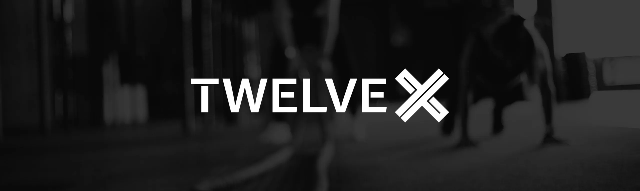 Logo van TwelveX Almere in wit op donkergrijs